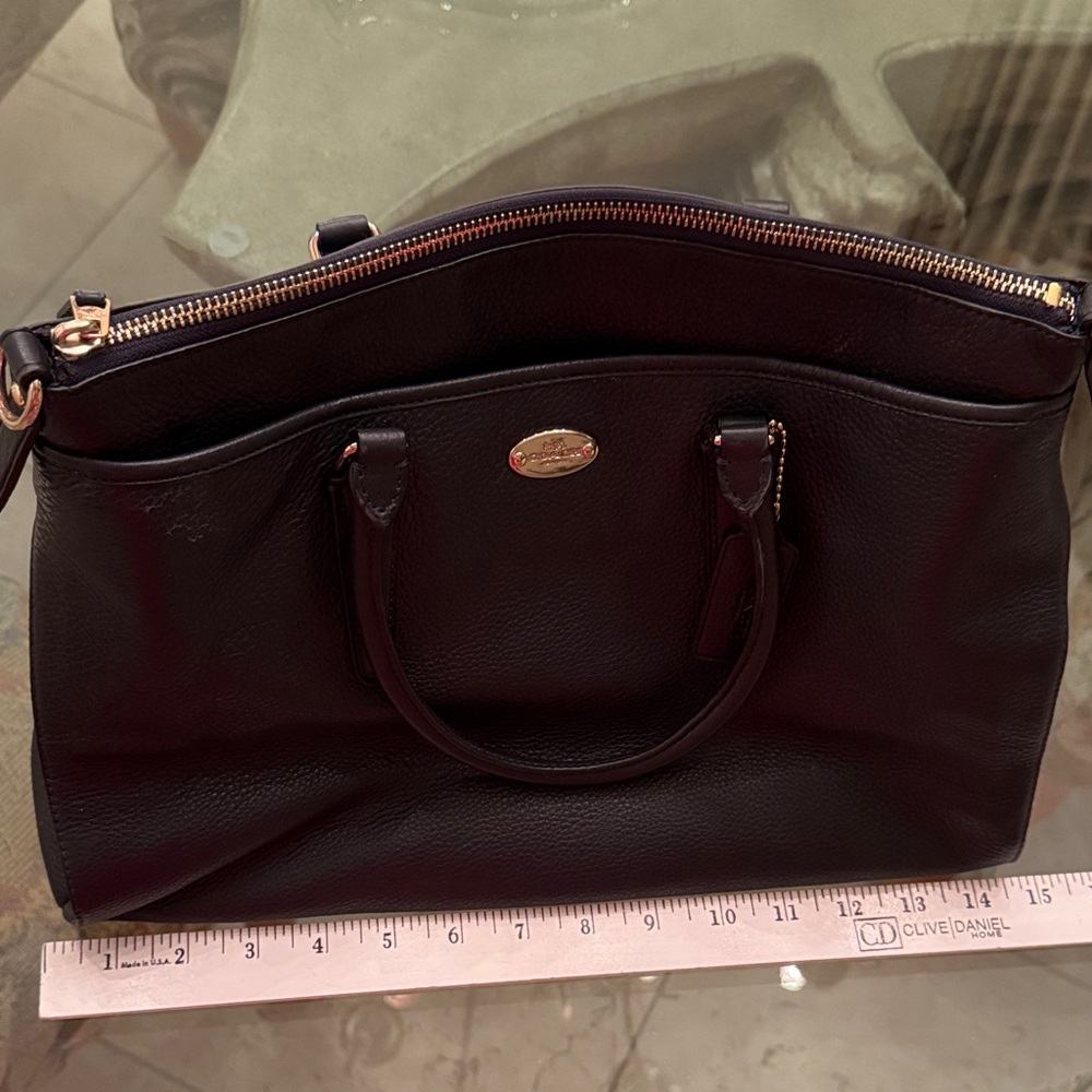 Coach Luxurious Black Leather Satchel - Picture 11 of 12